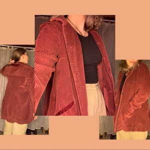 burgundy corduroy coat